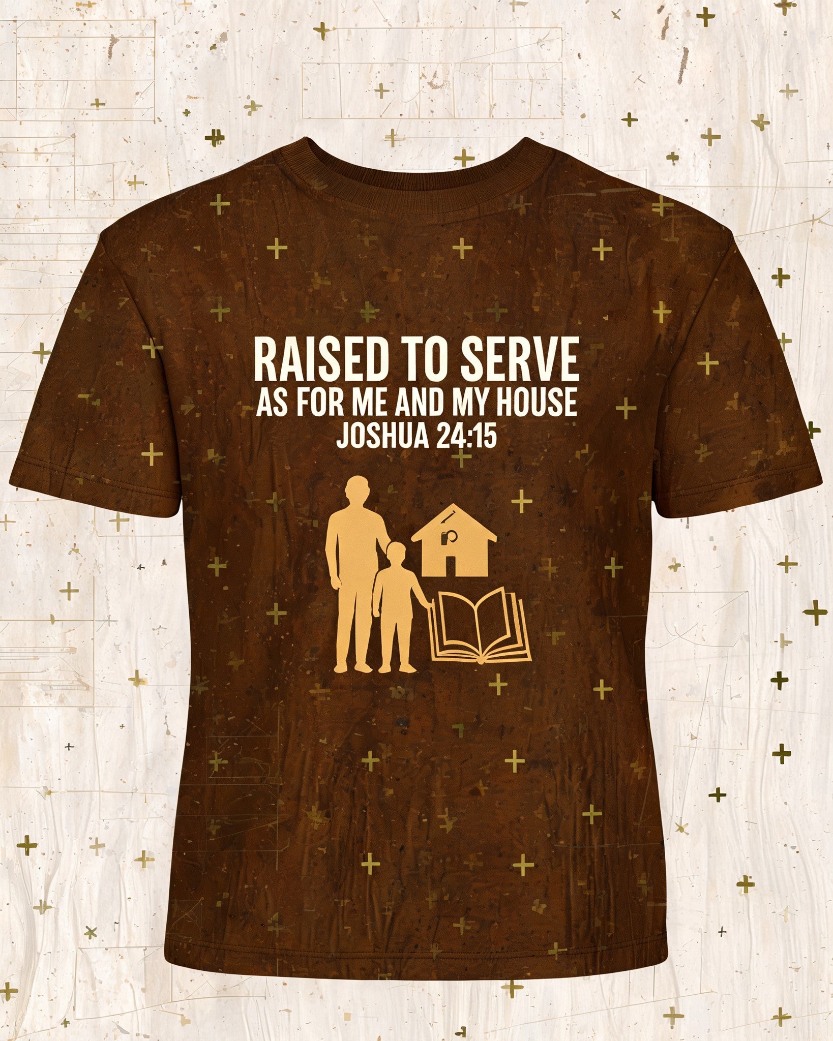 Christian Father Son Shirts Raised To Serve AOP Tee