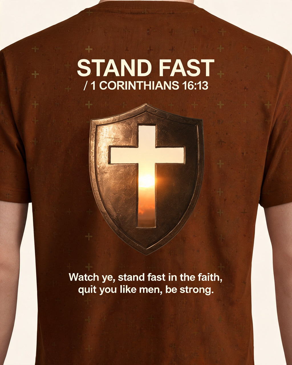 Christian Shirt Guy Stand Fast KJV Men Short Sleeve AOP T-shirt