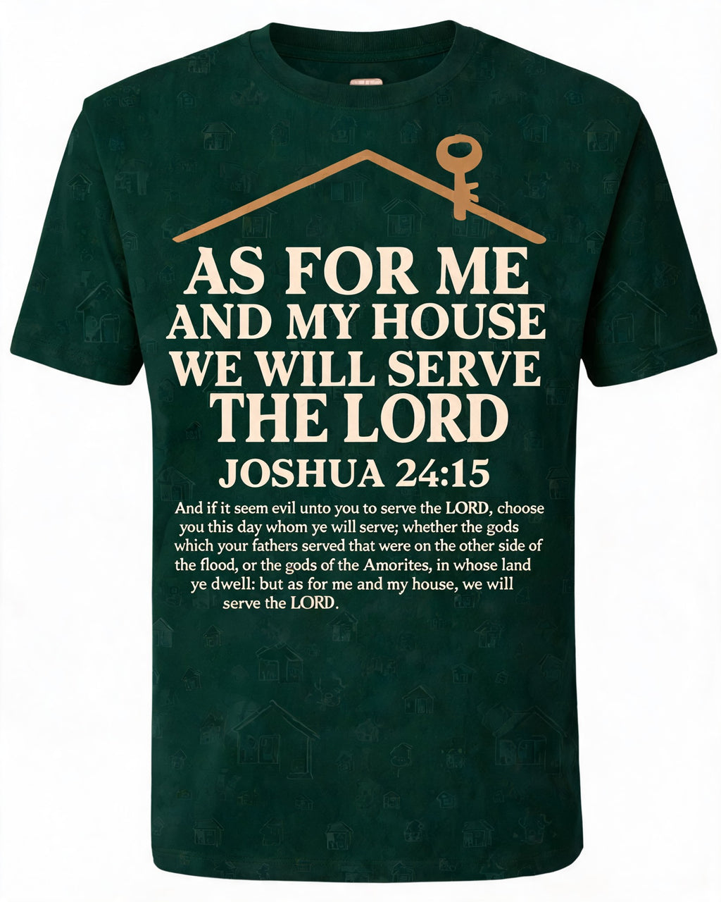 Mens Christian Shirts As For Me And My House KJV AOP Tee