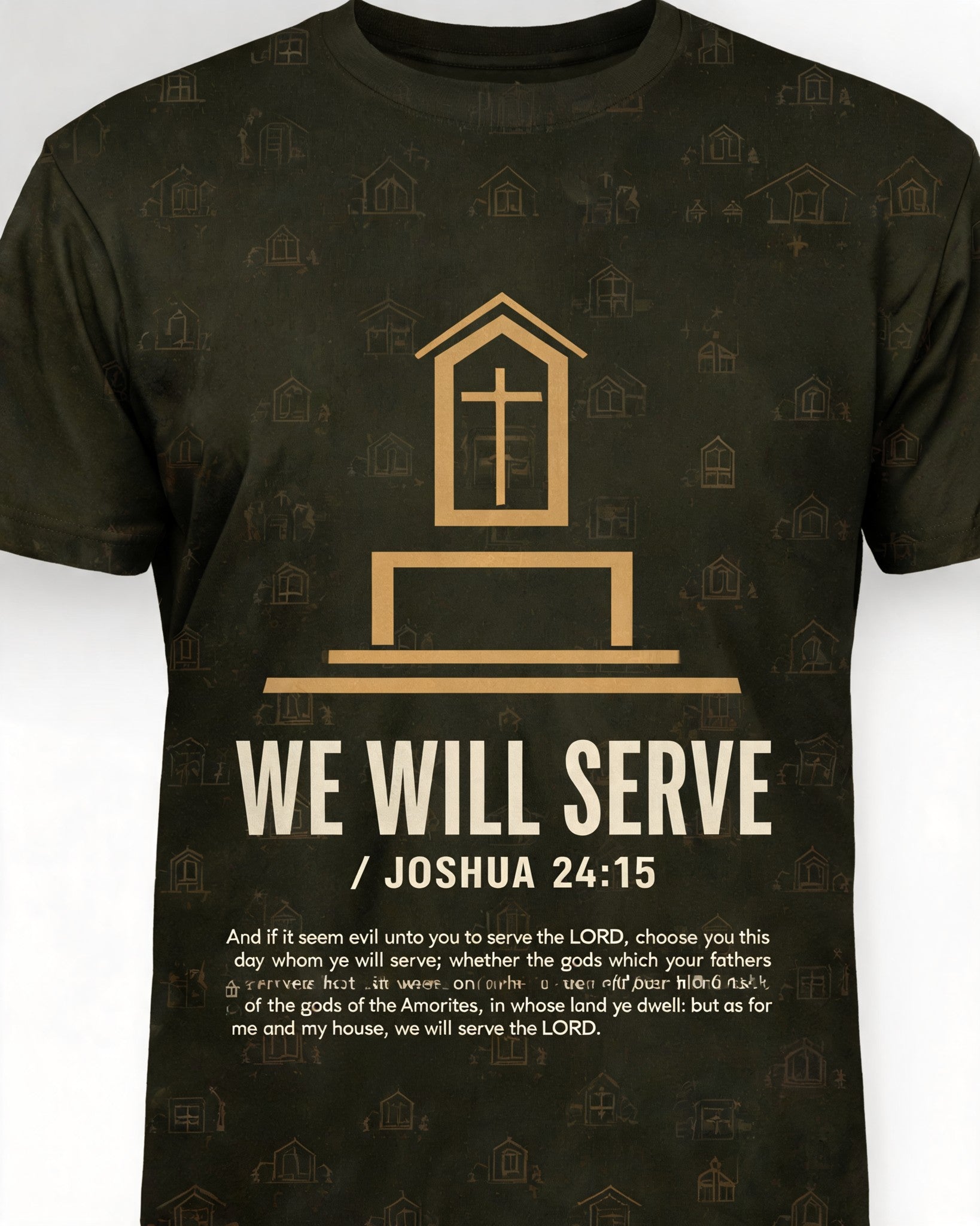 Christian Shirts For Men Near Me We Will Serve Joshua 24:15 AOP Tee