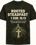Christian Shirt Green Rooted Steadfast Men Short Sleeve AOP Tee