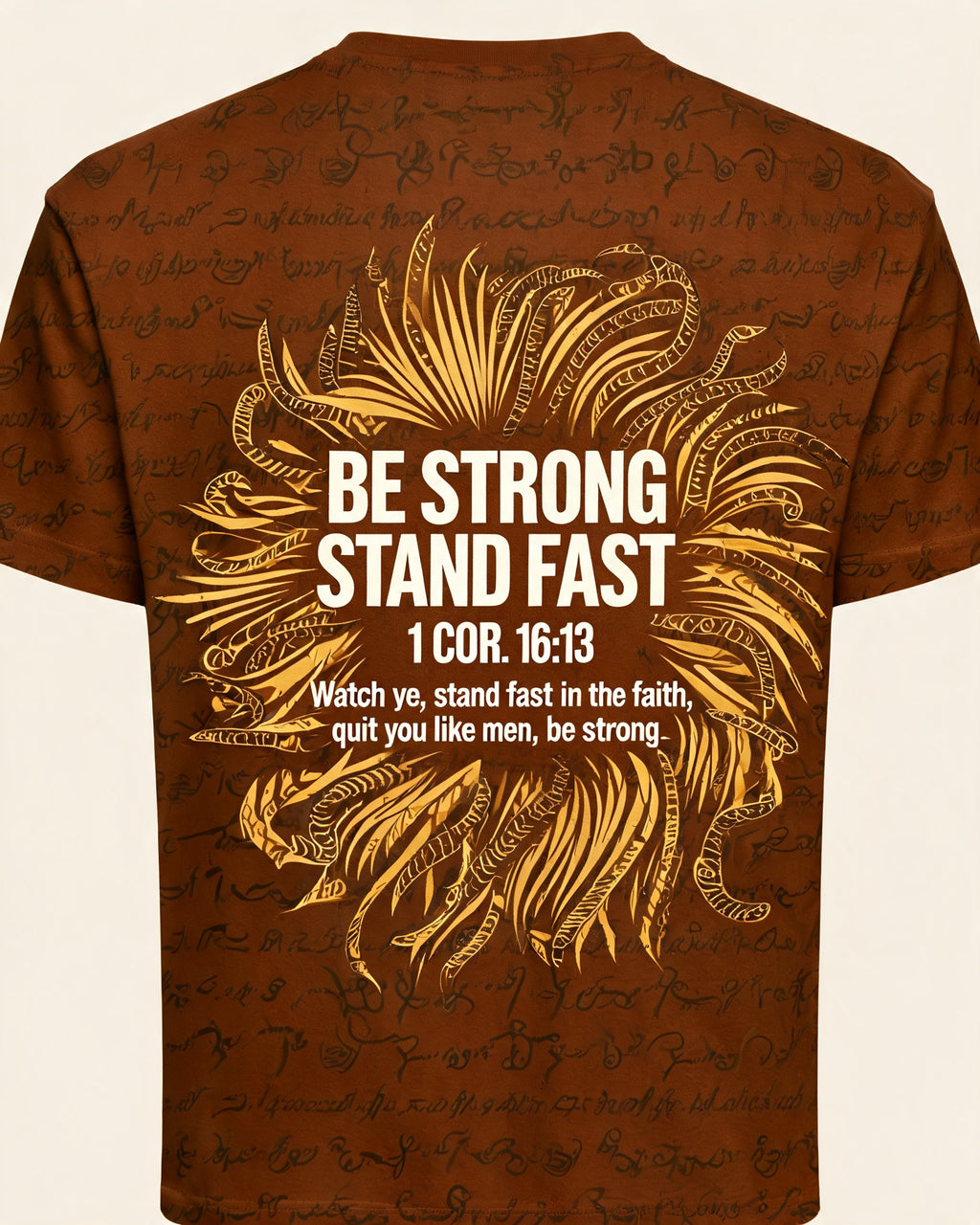 Christian Shirt Lion Be Strong Stand Fast KJV AOP T-shirt