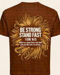 Christian Shirt Lion Be Strong Stand Fast KJV AOP T-shirt