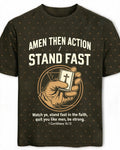 Mens Christian Shirts Funny Amen Then Action Short Sleeve AOP Tee
