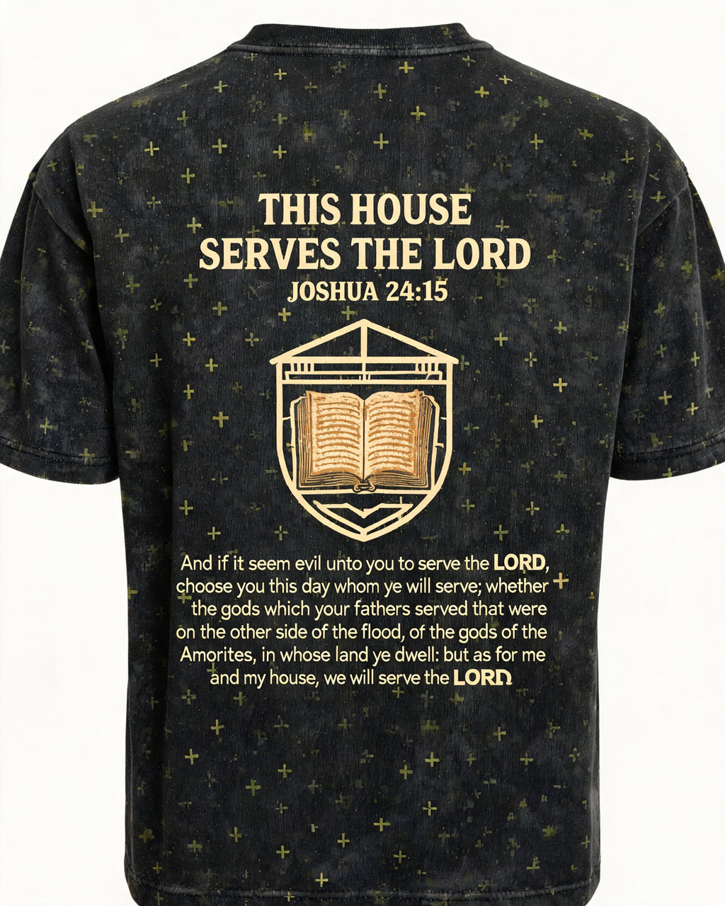 Christian Shirt Men Big And Tall This House Serves The Lord AOP Tee