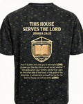 Christian Shirt Men Big And Tall This House Serves The Lord AOP Tee
