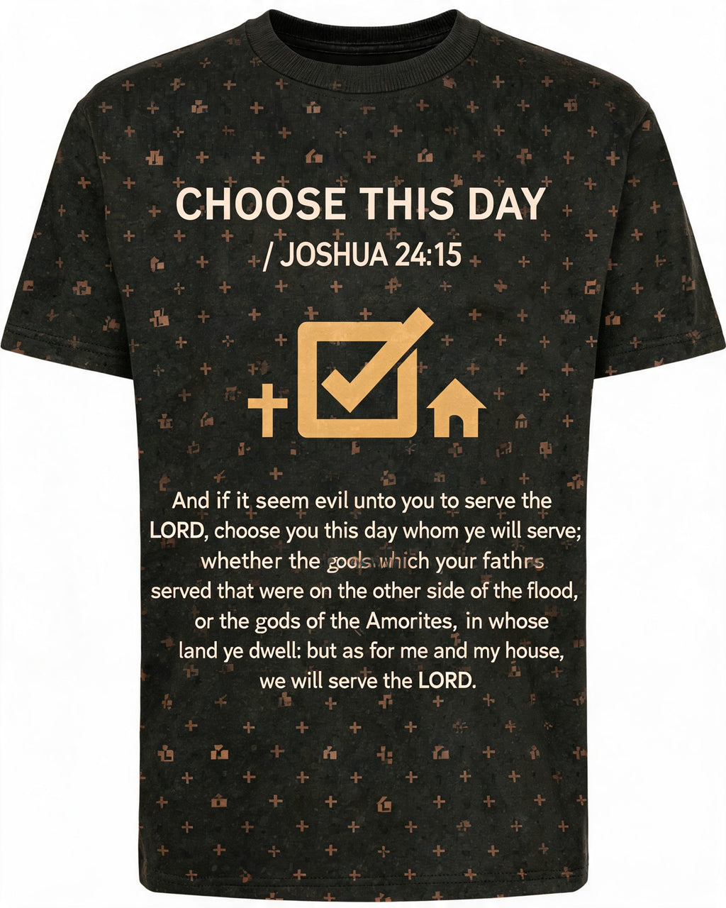 Vintage Christian Shirt Choose This Day KJV Earth Tone AOP Tee