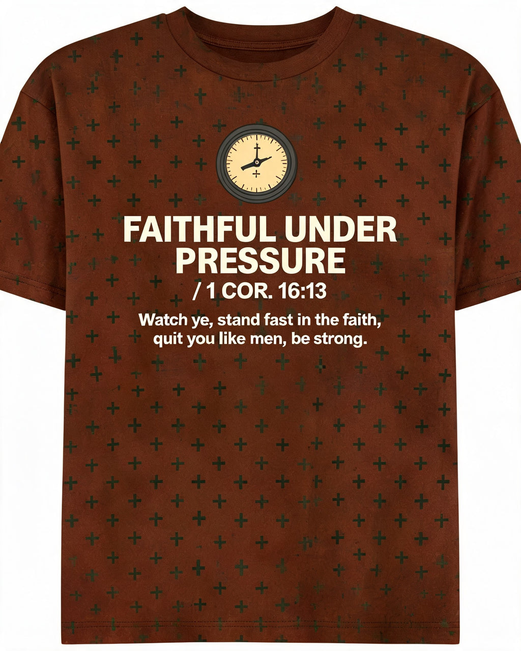 Christian Shirt Minimalist Faithful Under Pressure AOP Tee