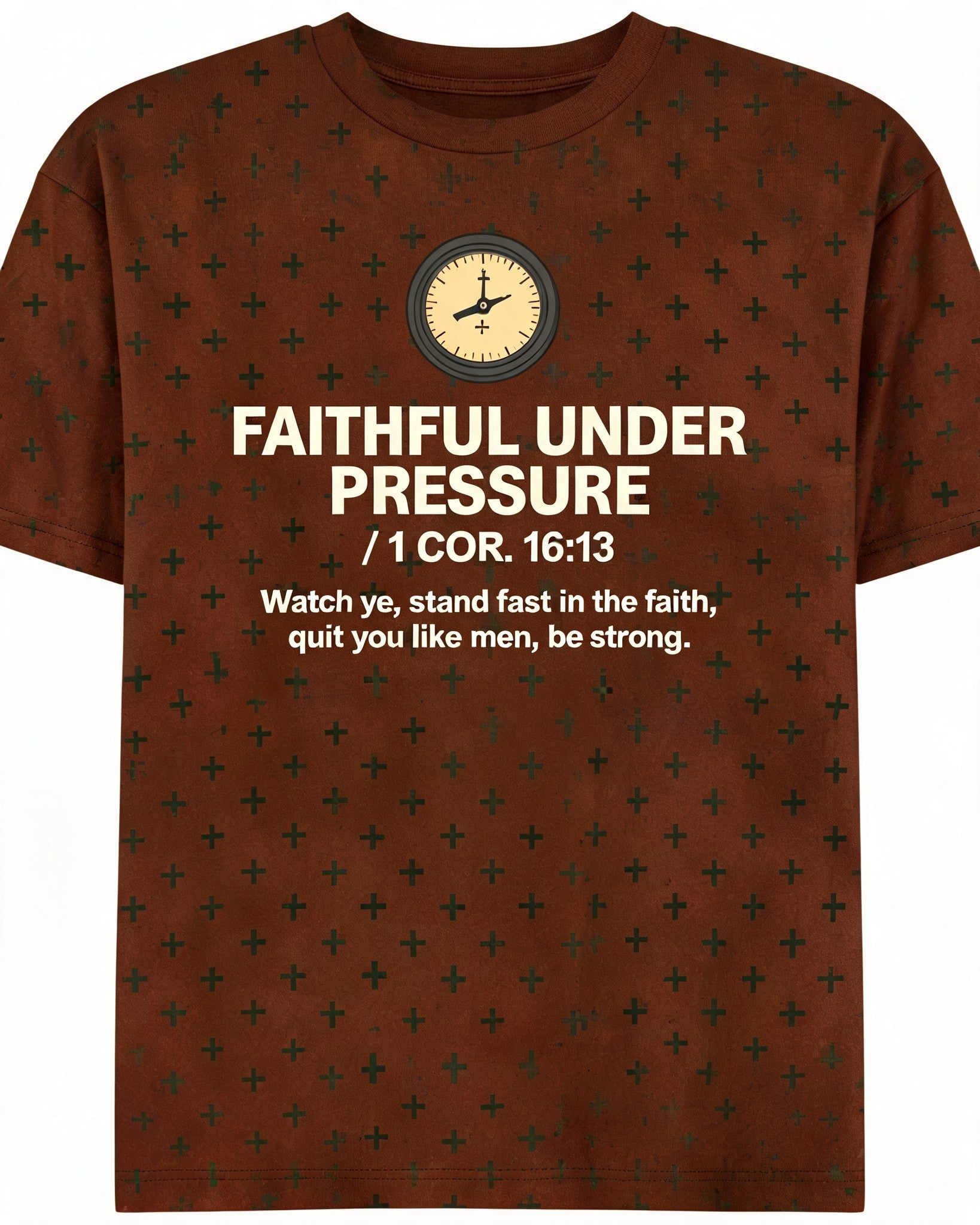 Christian Shirt Minimalist Faithful Under Pressure AOP Tee