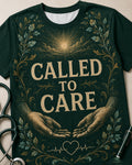Jesus Shirts For Women Christian Nurse Called To Care AOP Two Sided Faith Scrub Shirt Matthew 25 36 KJV