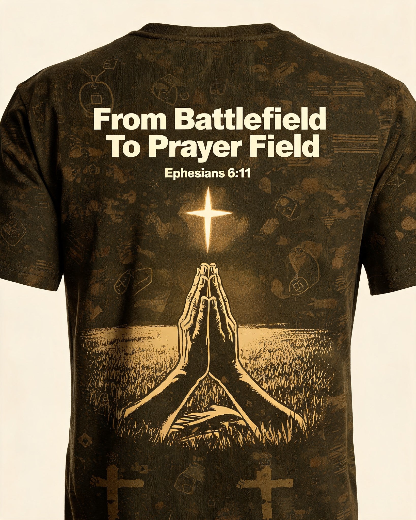 Battlefield To Prayer Field Christian AOP T-shirt