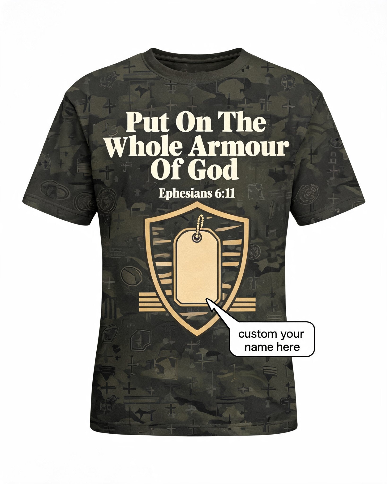 Custom Christian Veteran Shirt Armor Of God AOP T-shirt