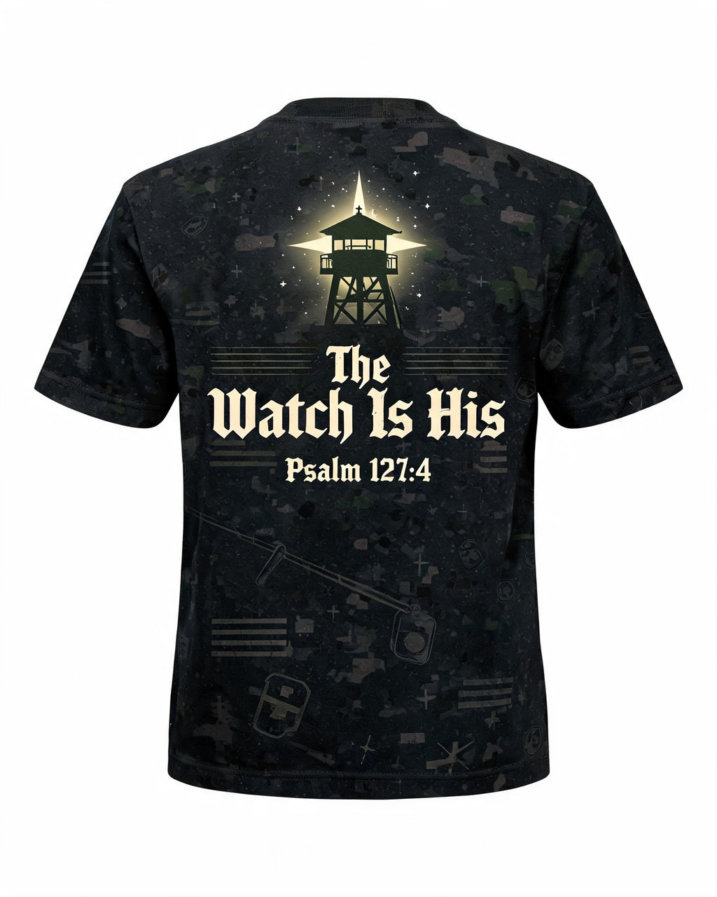 Christian Veteran Shirt Black The Watch Is His AOP T-shirt