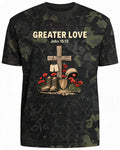 Christian Shirt Green - Greater Love Veteran Short Sleeve AOP Tee