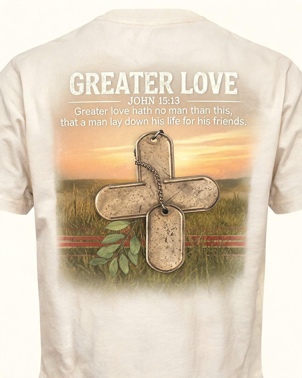 Christian Veteran Shirt John 15:13 Greater Love AOP T-shirt