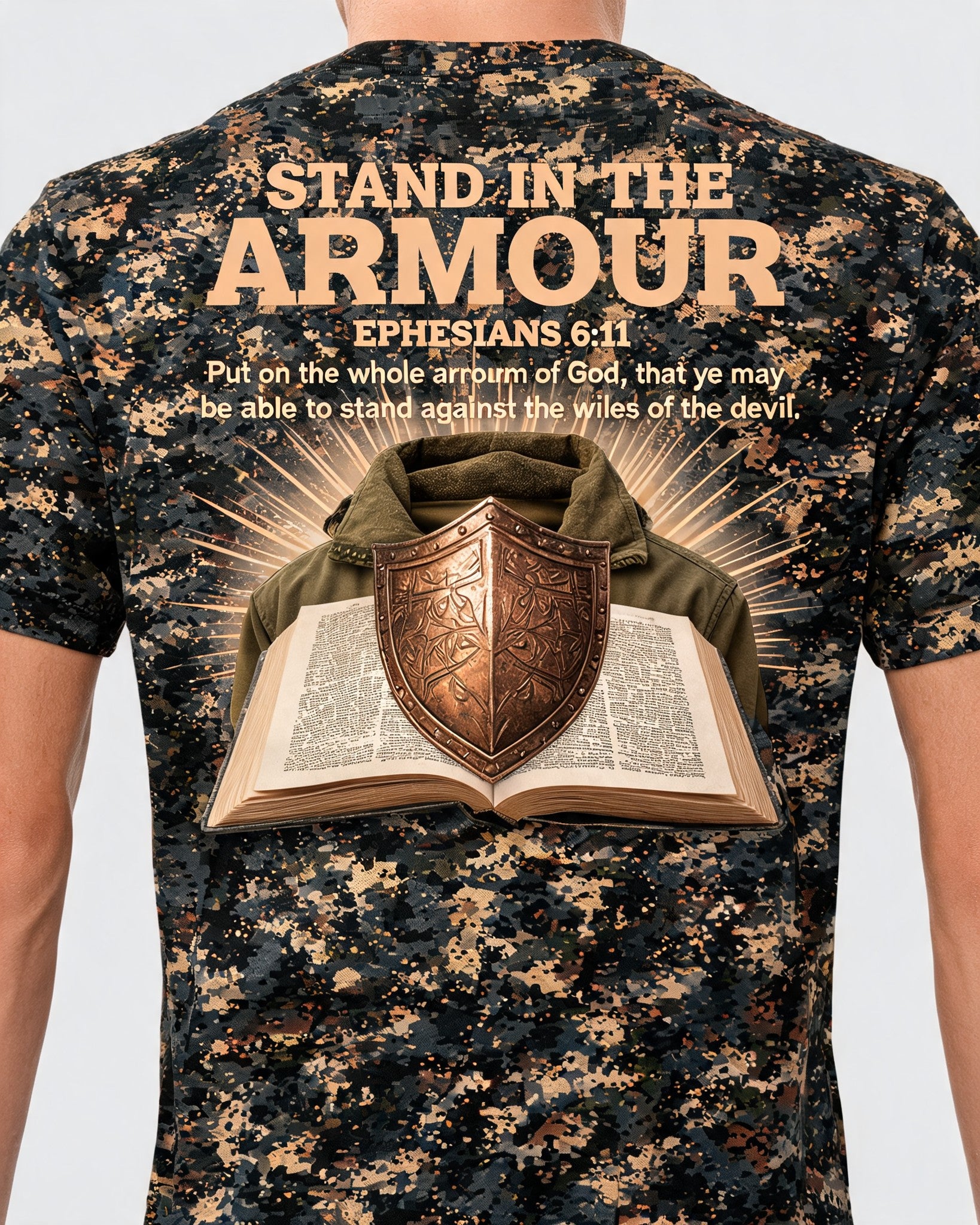 Christian Veteran Shirt Armor Of God Ephesians 6 AOP T-shirt