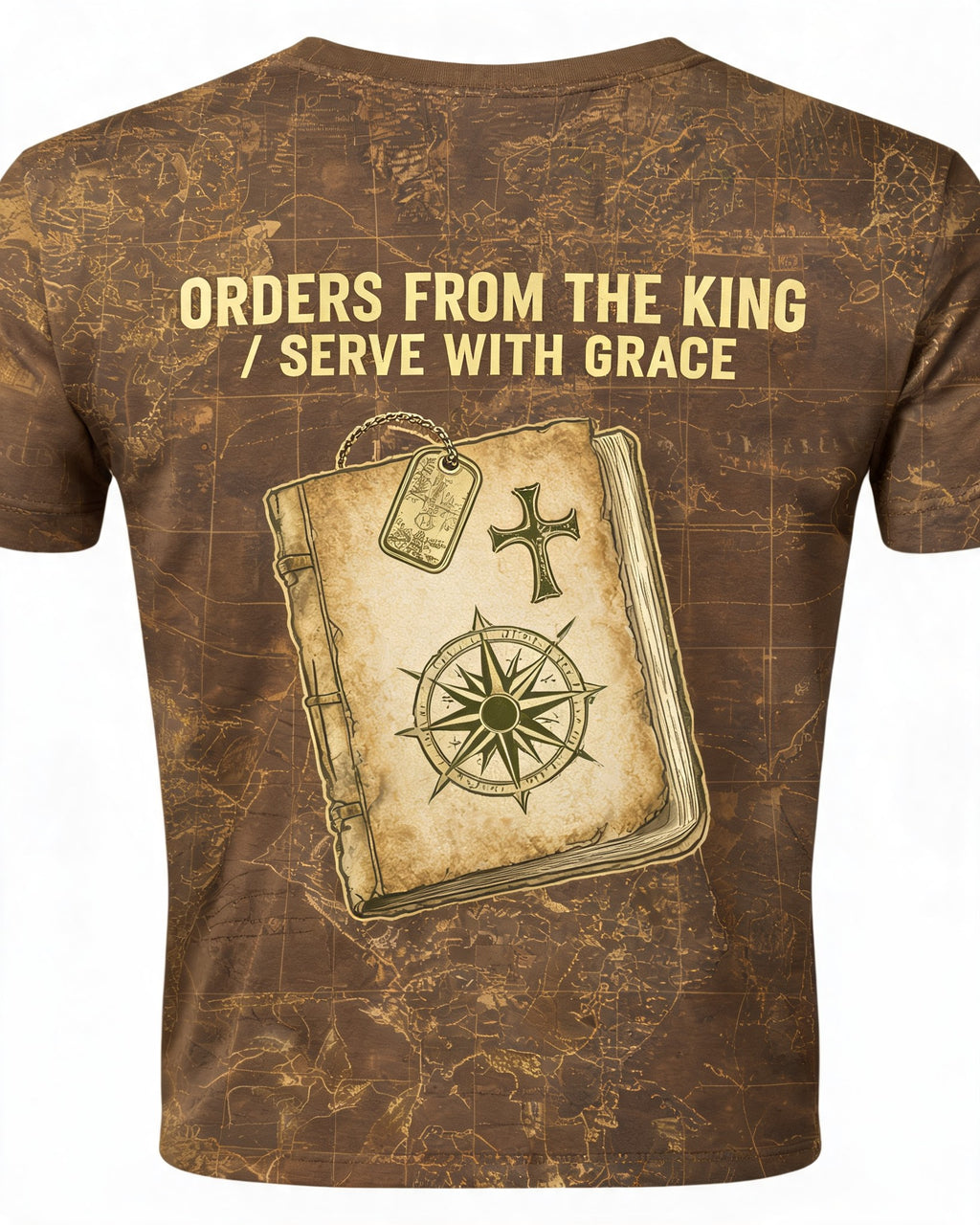 Christian Shirt Brown Veteran Orders From The King AOP T-shirt