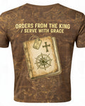 Christian Shirt Brown Veteran Orders From The King AOP T-shirt