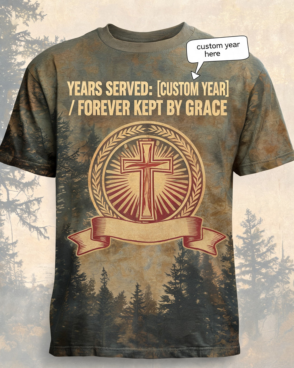 Christian Veteran Shirt Custom Years Served AOP T-shirt