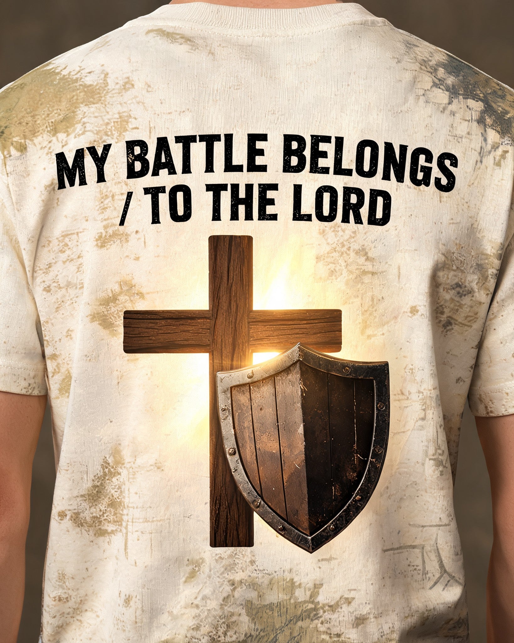 Christian Veteran Shirt My Battle Belongs To The Lord AOP T-shirt