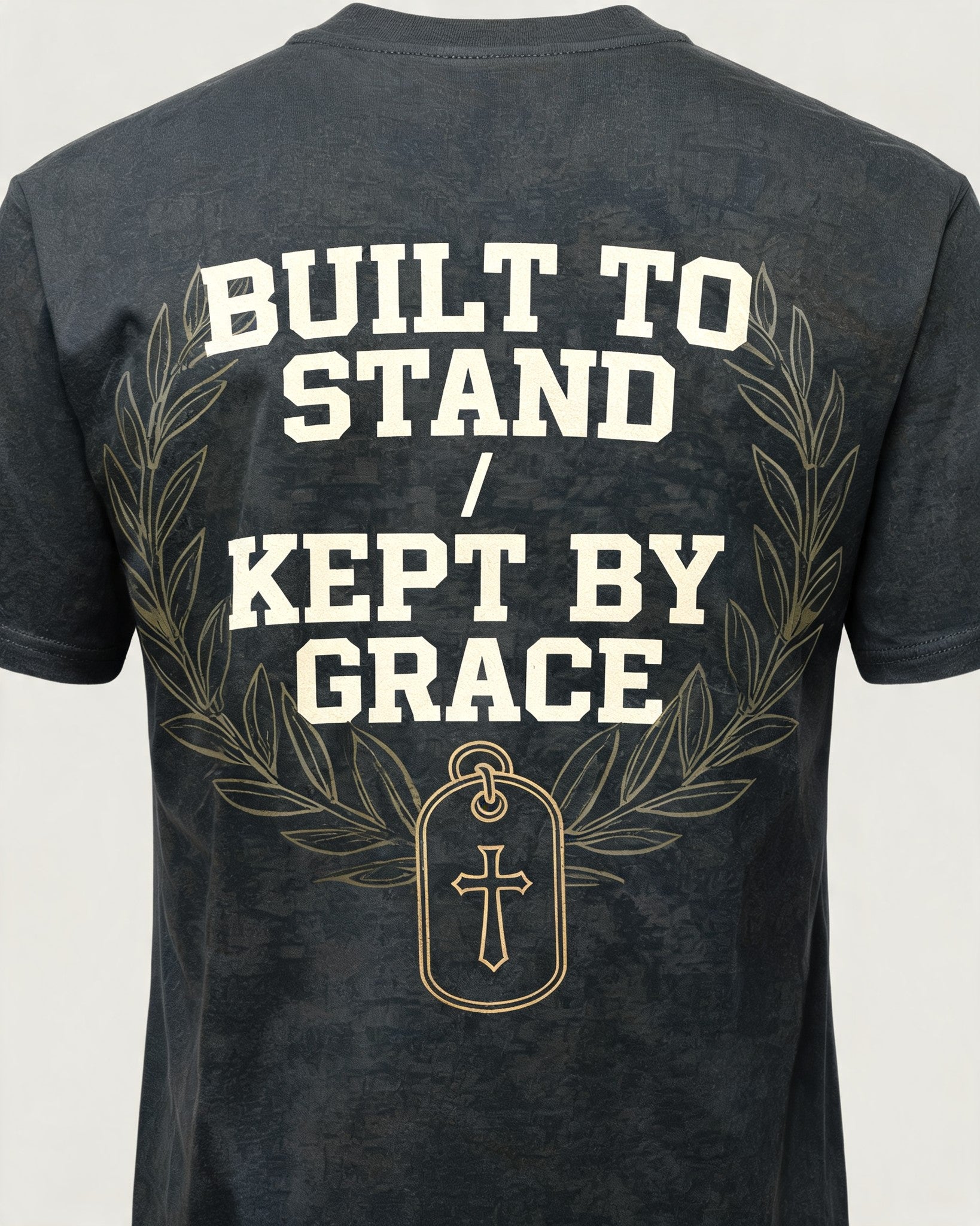 Mens Christian Veteran Faith Built To Stand AOP T-shirt