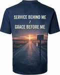Christian Veteran Shirt Service Behind Grace Before AOP T-shirt