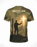 Christian Veteran Shirt Greater Love Watchman AOP T-shirt