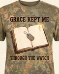 Christian Shirt Brown Veteran Grace Kept Me AOP T-shirt
