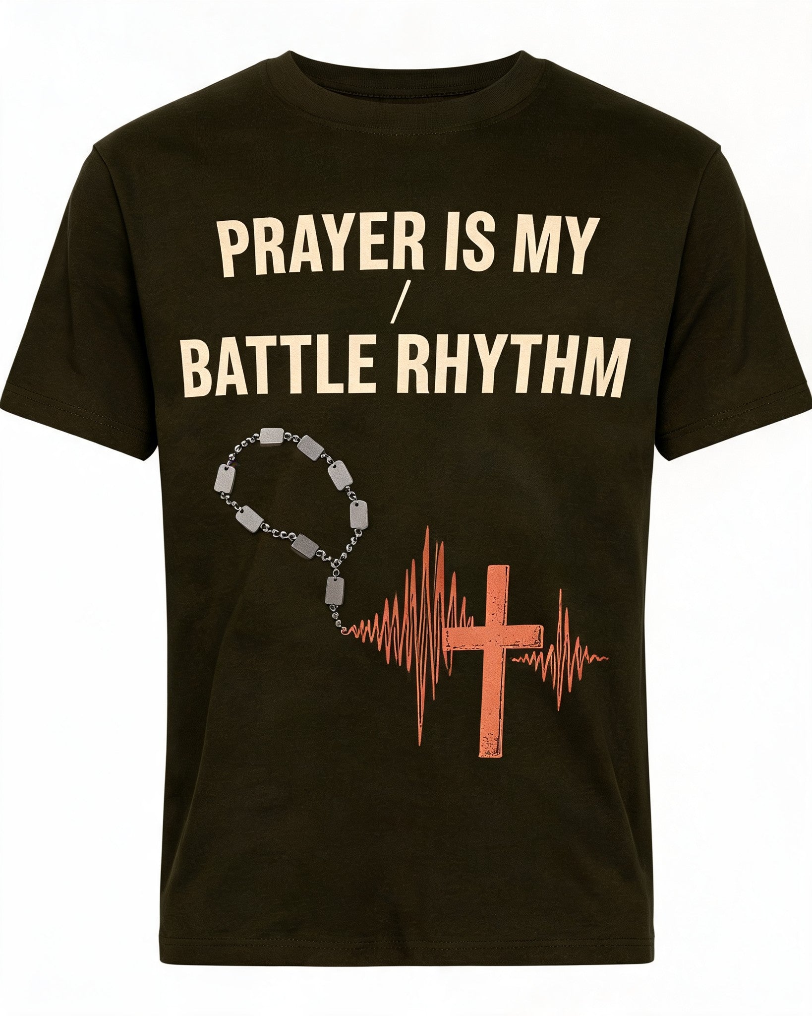 Christian Veteran Prayer Shirt Battle Rhythm AOP T-shirt