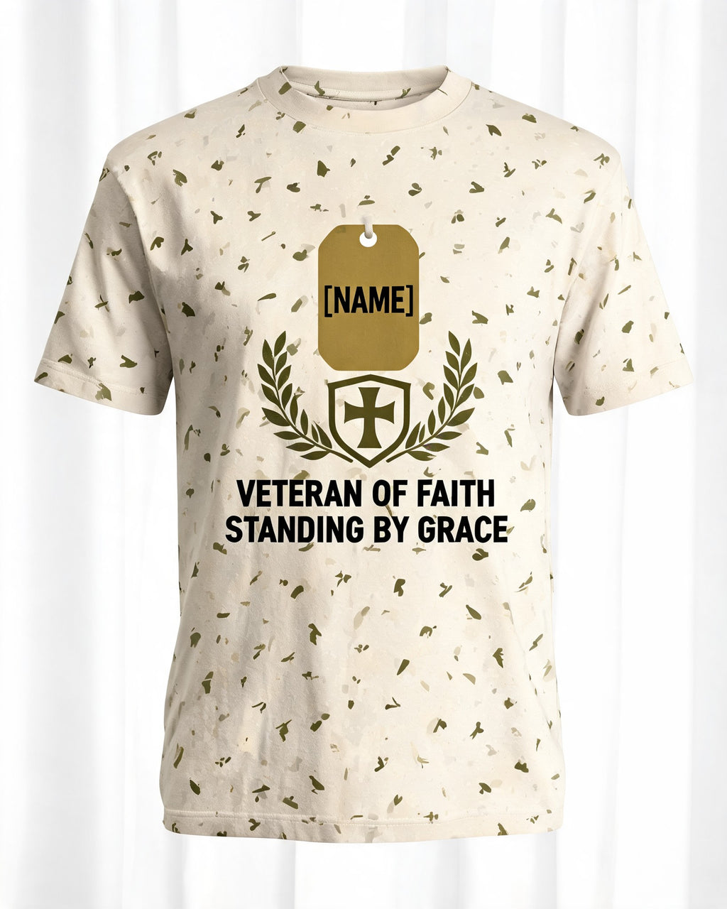 Custom Christian Veteran Shirt Name Dog Tag AOP T-shirt