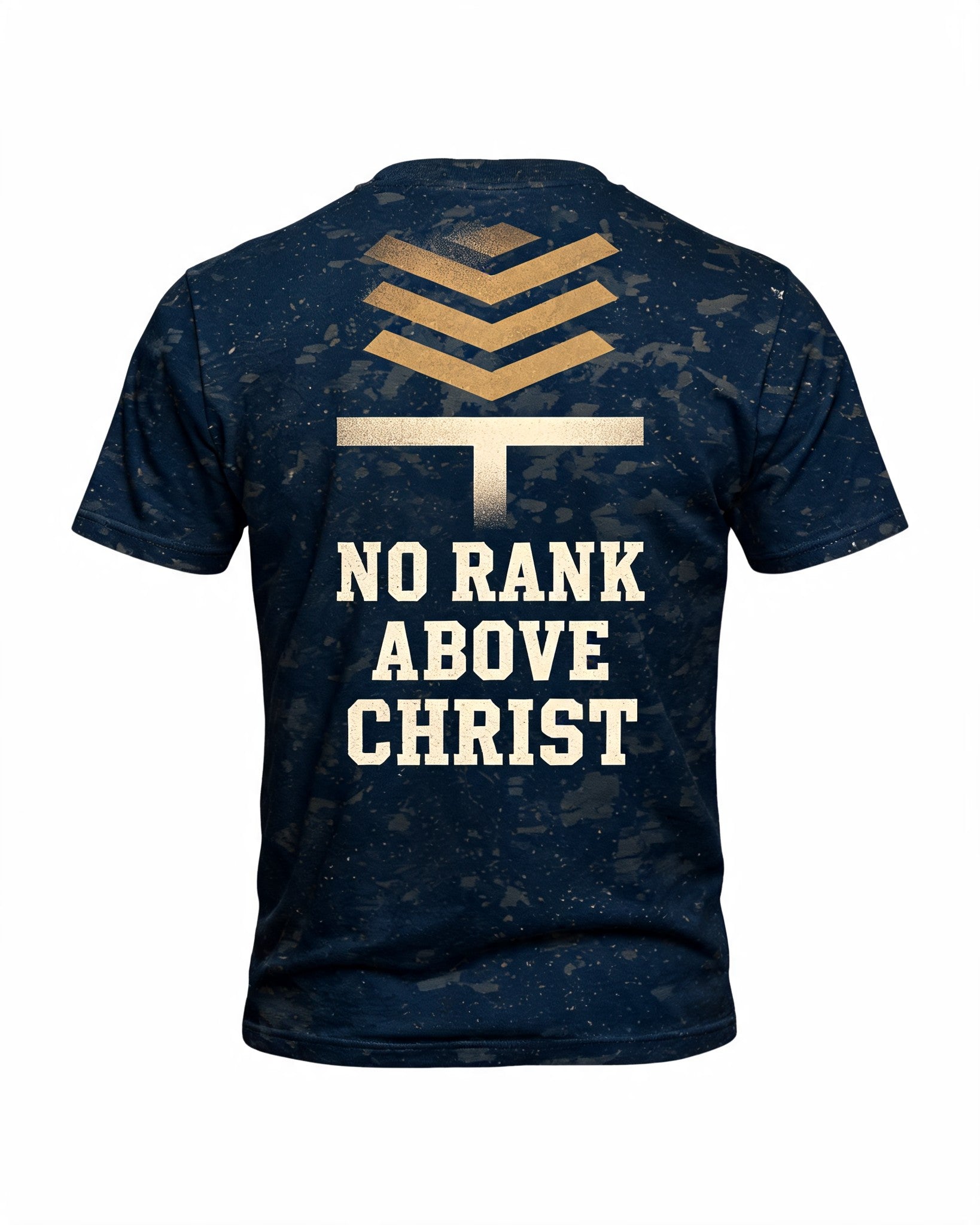 Christian Veteran Shirt No Rank Above Christ AOP T-shirt