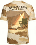Christian Veteran Shirt Greater Love Field Chapel AOP T-shirt