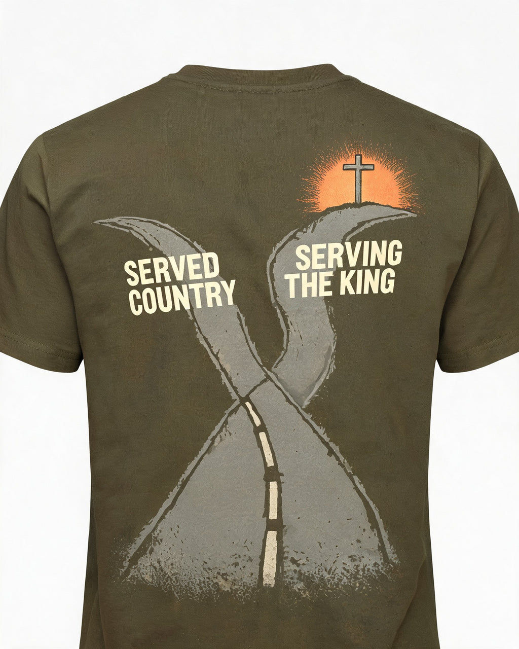 Christian Veteran Shirt Served Country Serving King AOP T-shirt