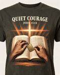 Christian Veteran Shirt John 15 13 Quiet Courage AOP T-shirt