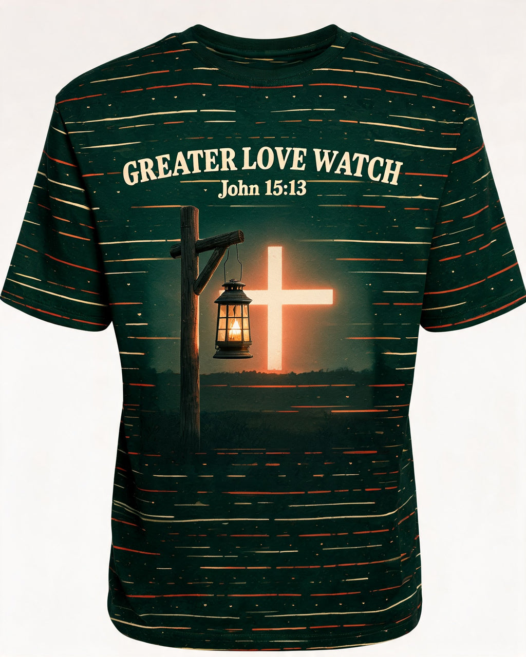 Christian Veteran Shirt Greater Love Watch Short-sleeve AOP T-shirt