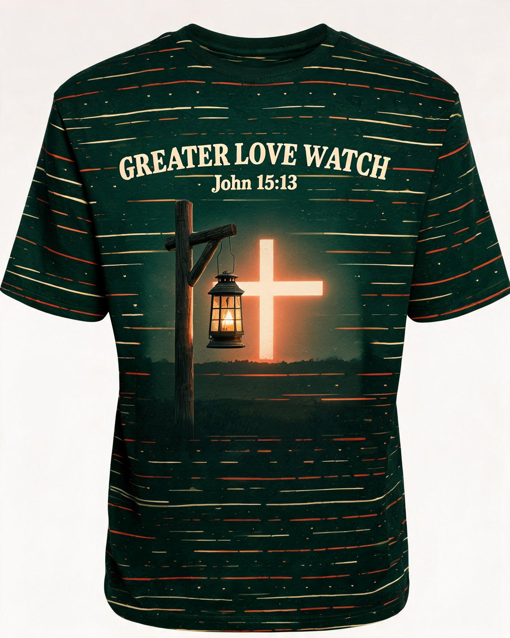 Christian Veteran Shirt Greater Love Watch Short-sleeve AOP T-shirt