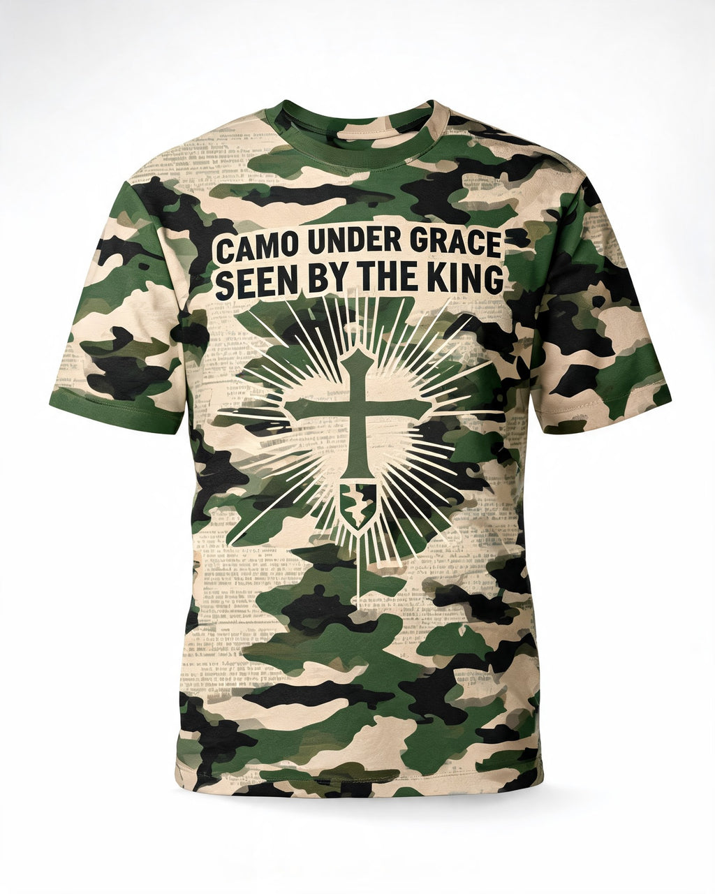 Christian Shirt Camo Camo Under Grace Short-sleeve AOP T-shirt