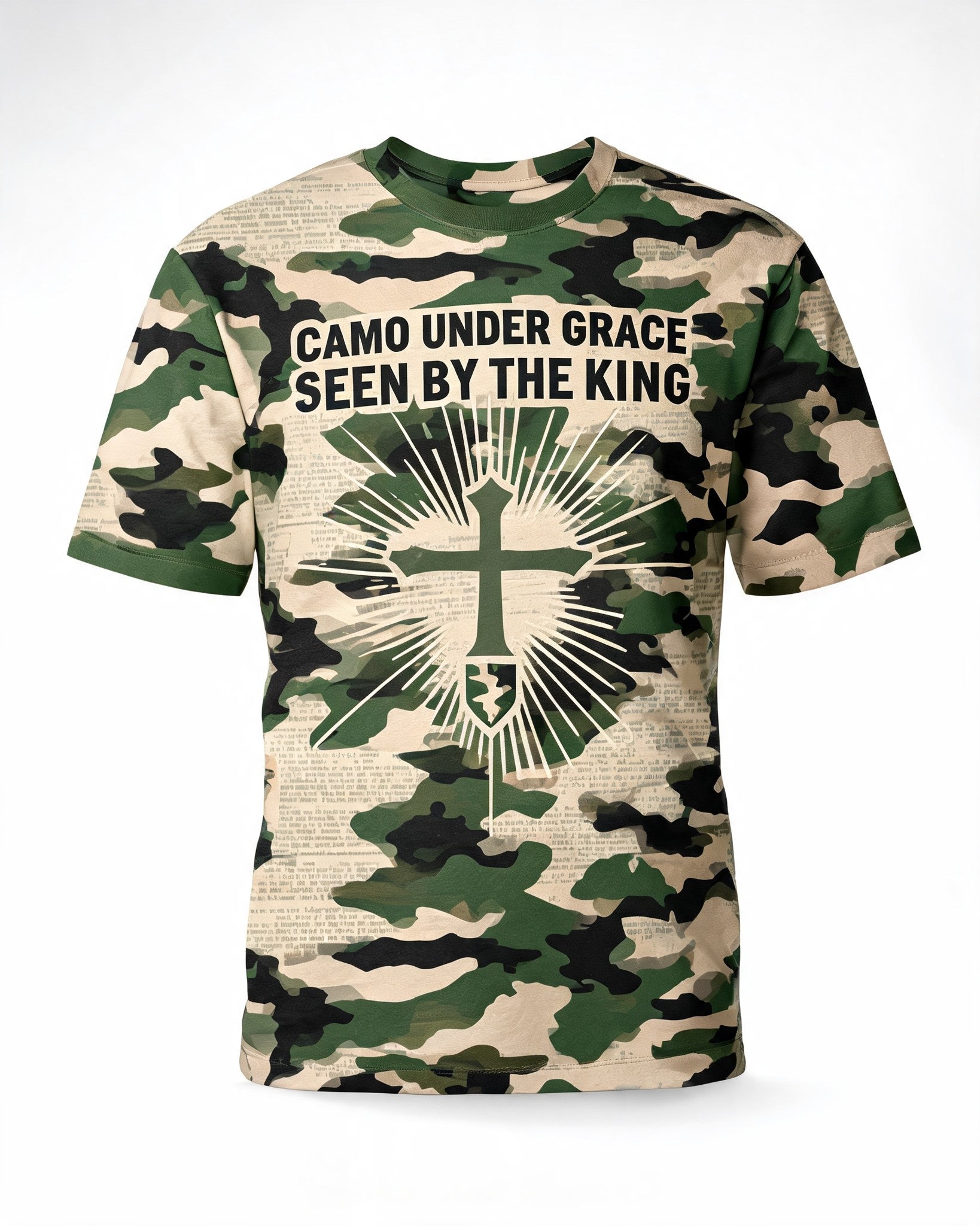 Christian Shirt Camo Camo Under Grace Short-sleeve AOP T-shirt