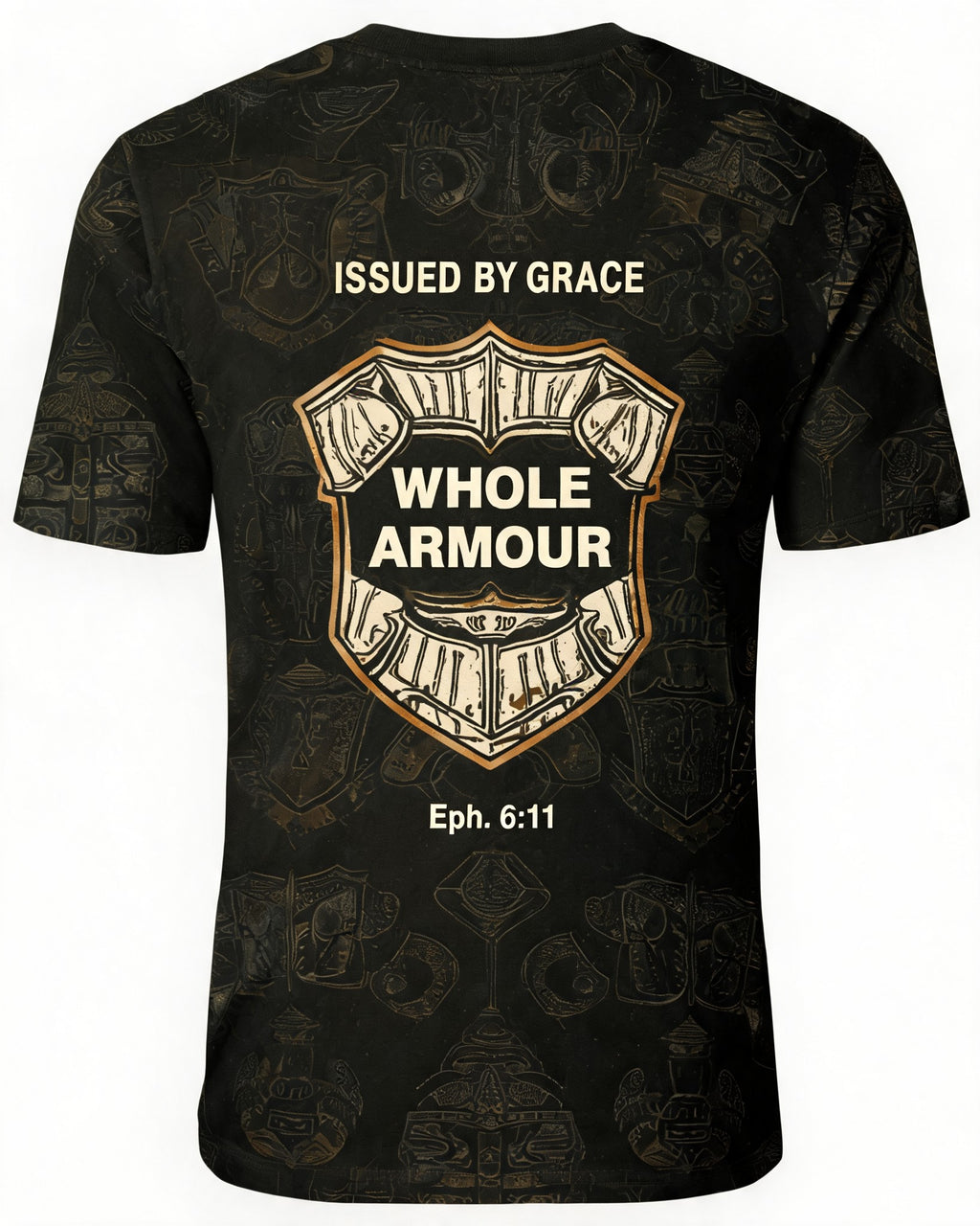 Christian Veteran Shirt Whole Armour Issued By Grace Short-sleeve AOP T-shirt