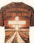 Christian Veteran Gift For Men Served Country Serving The King Short-sleeve AOP T-shirt