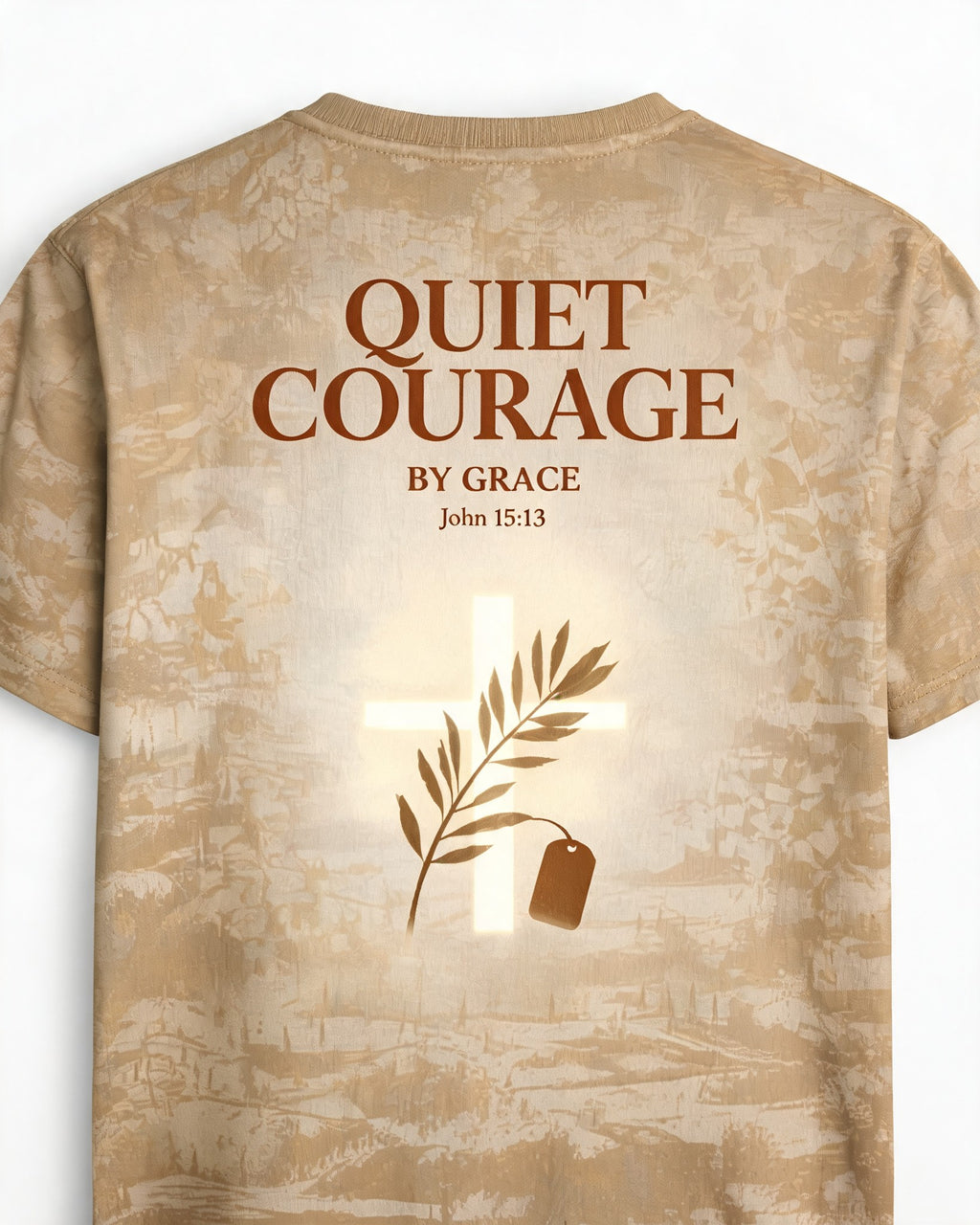 Christian Shirt Minimalist Quiet Courage By Grace Short-sleeve AOP T-shirt