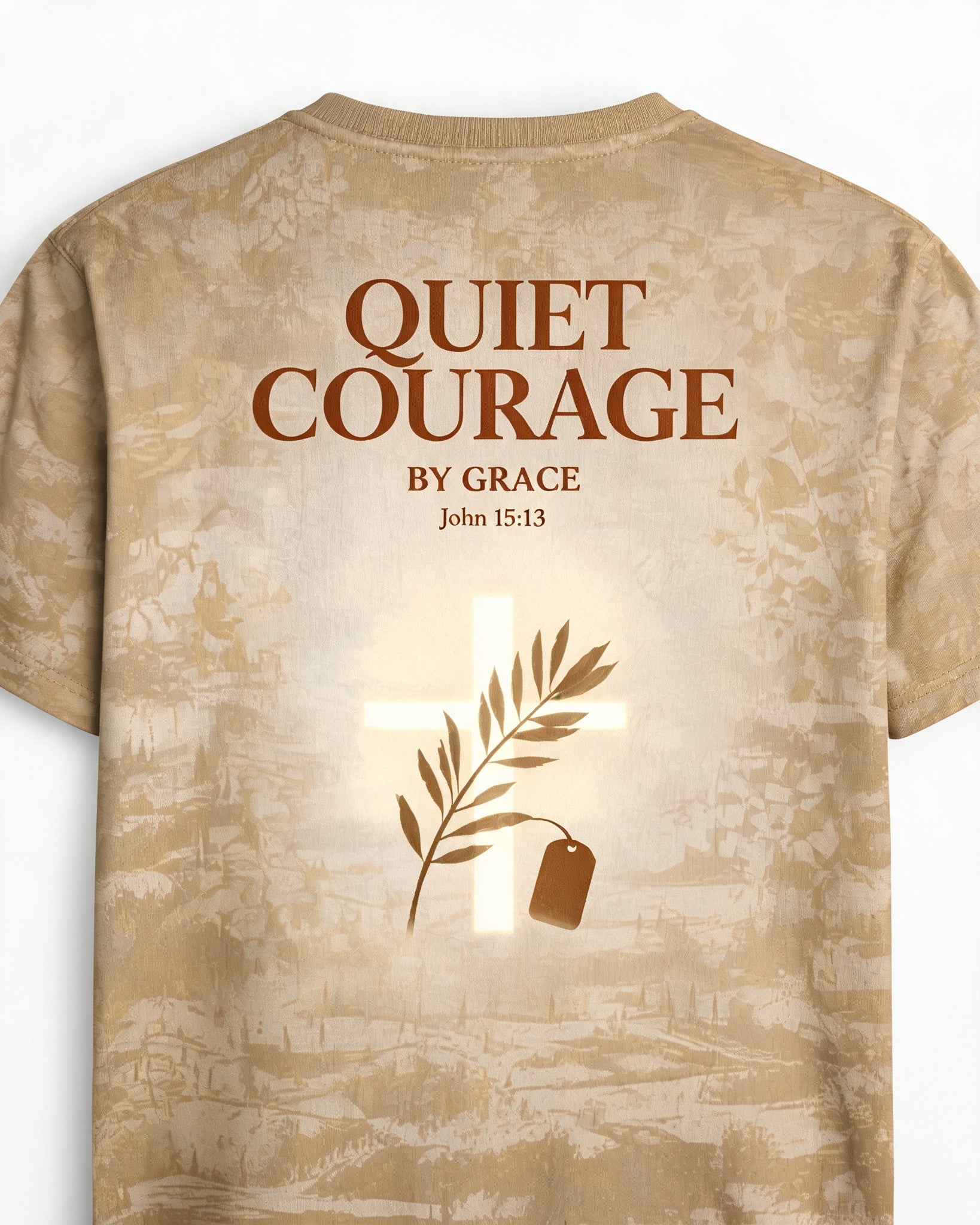 Christian Shirt Minimalist Quiet Courage By Grace Short-sleeve AOP T-shirt