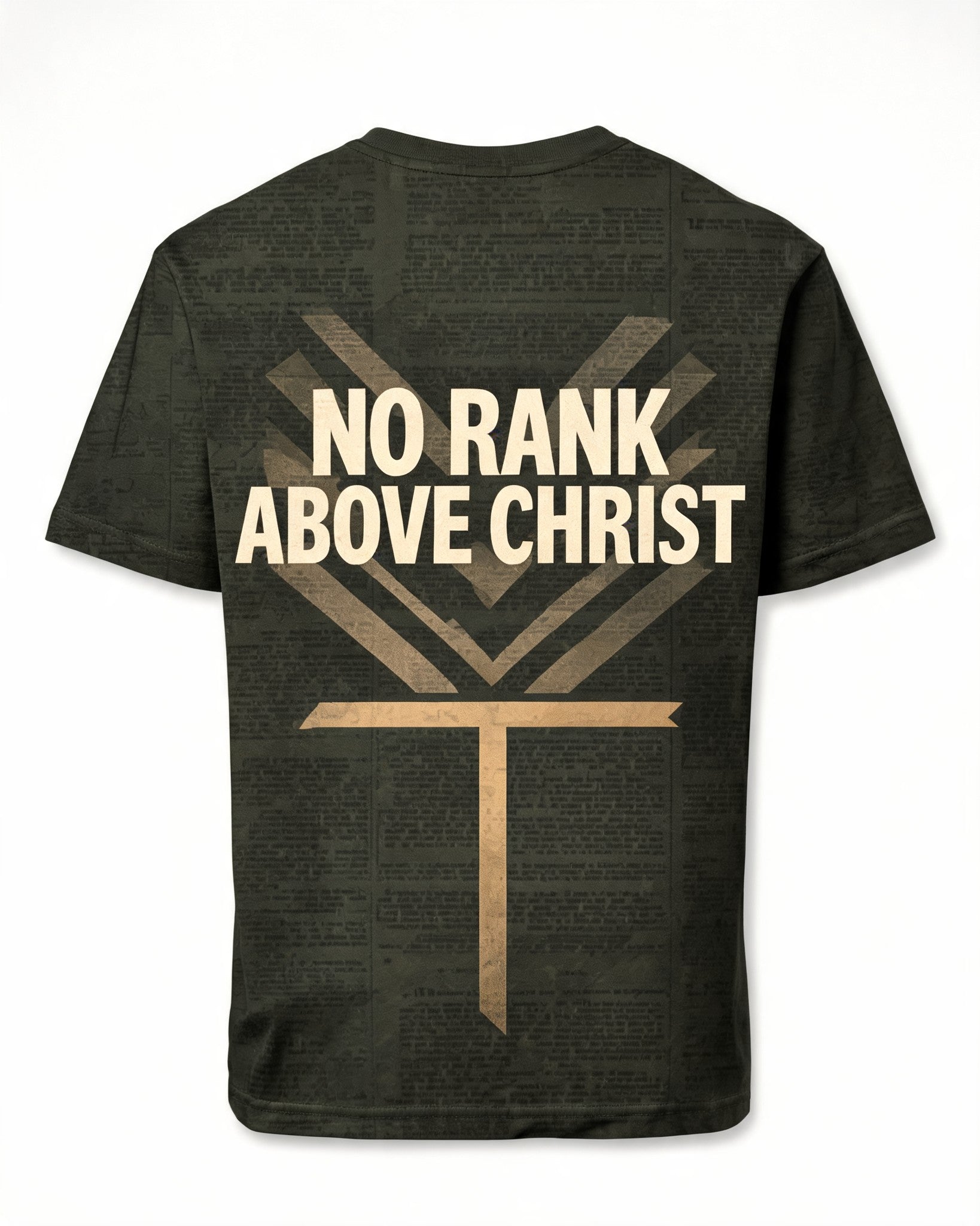 Christian Veteran Shirt No Rank Above Christ Short-sleeve AOP T-shirt