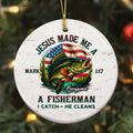 Jesus Made Me A Fisherman Personalized Ceramic Ornament, Custom Name