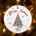 Merry Fishmas Personalized Ceramic Ornament, Custom Name, Custom Year