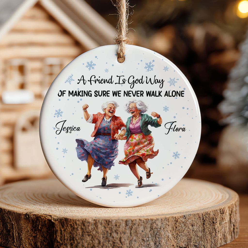 A Friend Is God Way Personalized Ceramic Ornament, Custom Name