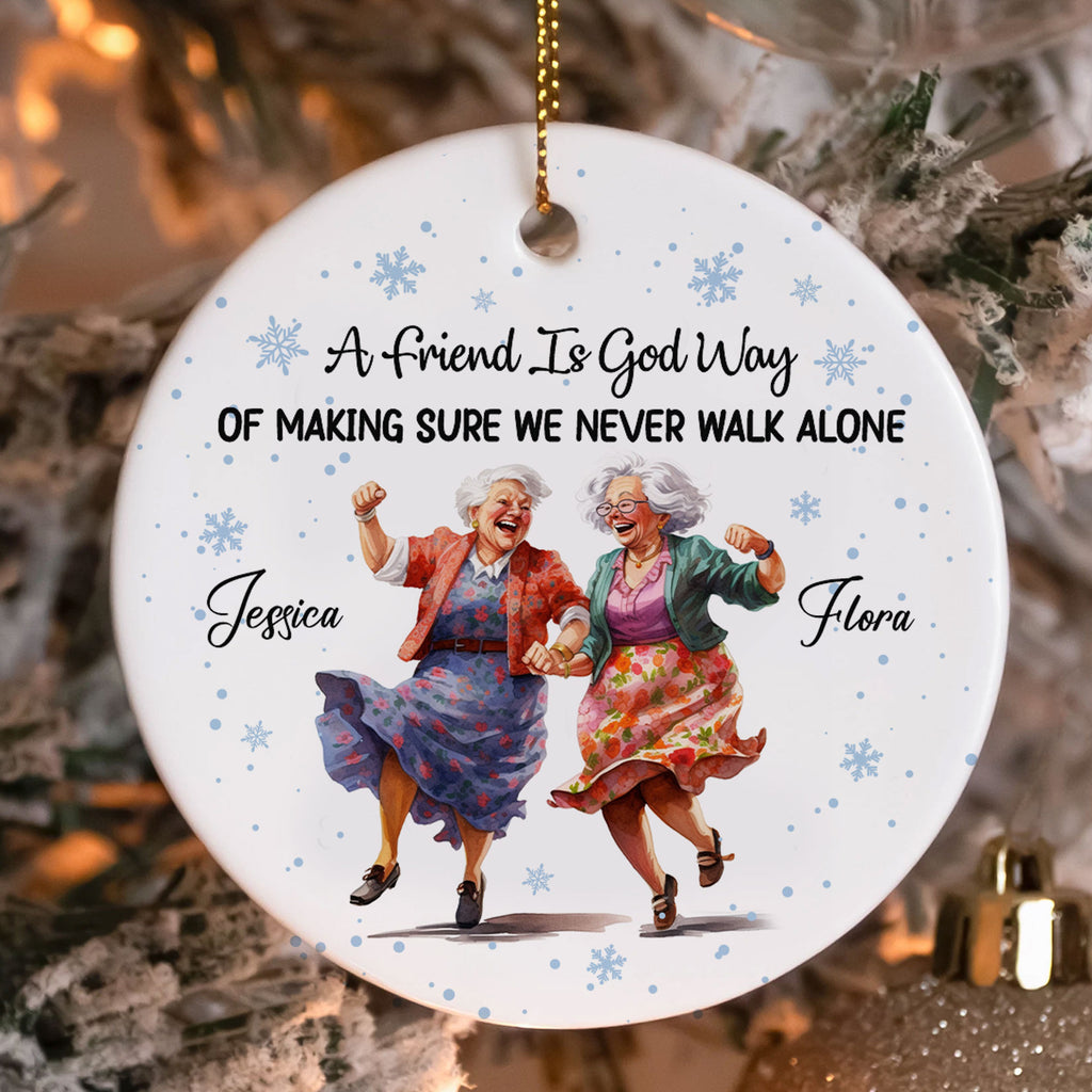 A Friend Is God Way Personalized Ceramic Ornament, Custom Name