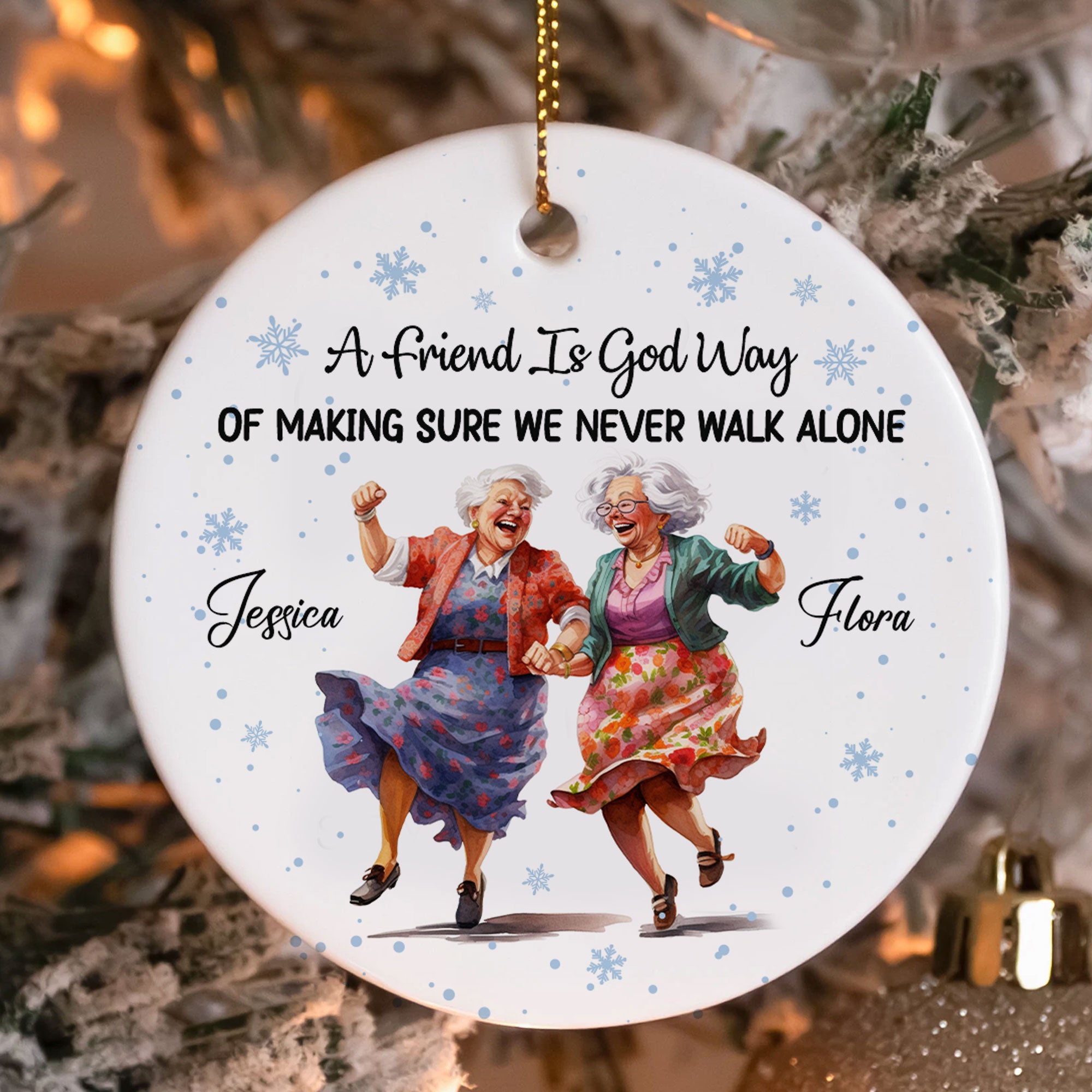 A Friend Is God Way Personalized Ceramic Ornament, Custom Name