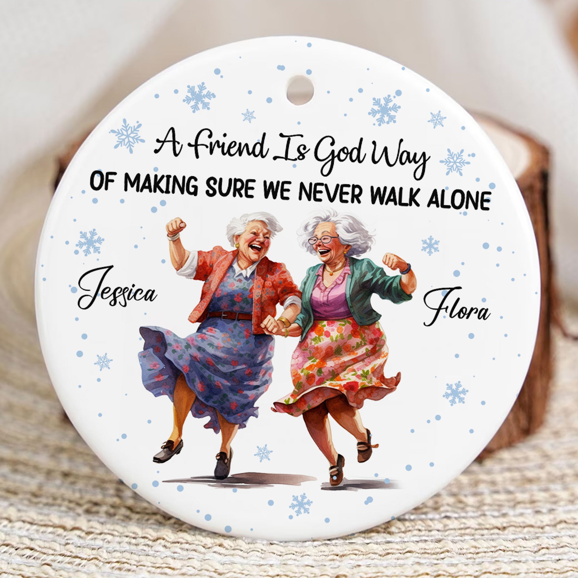 A Friend Is God Way Personalized Ceramic Ornament, Custom Name