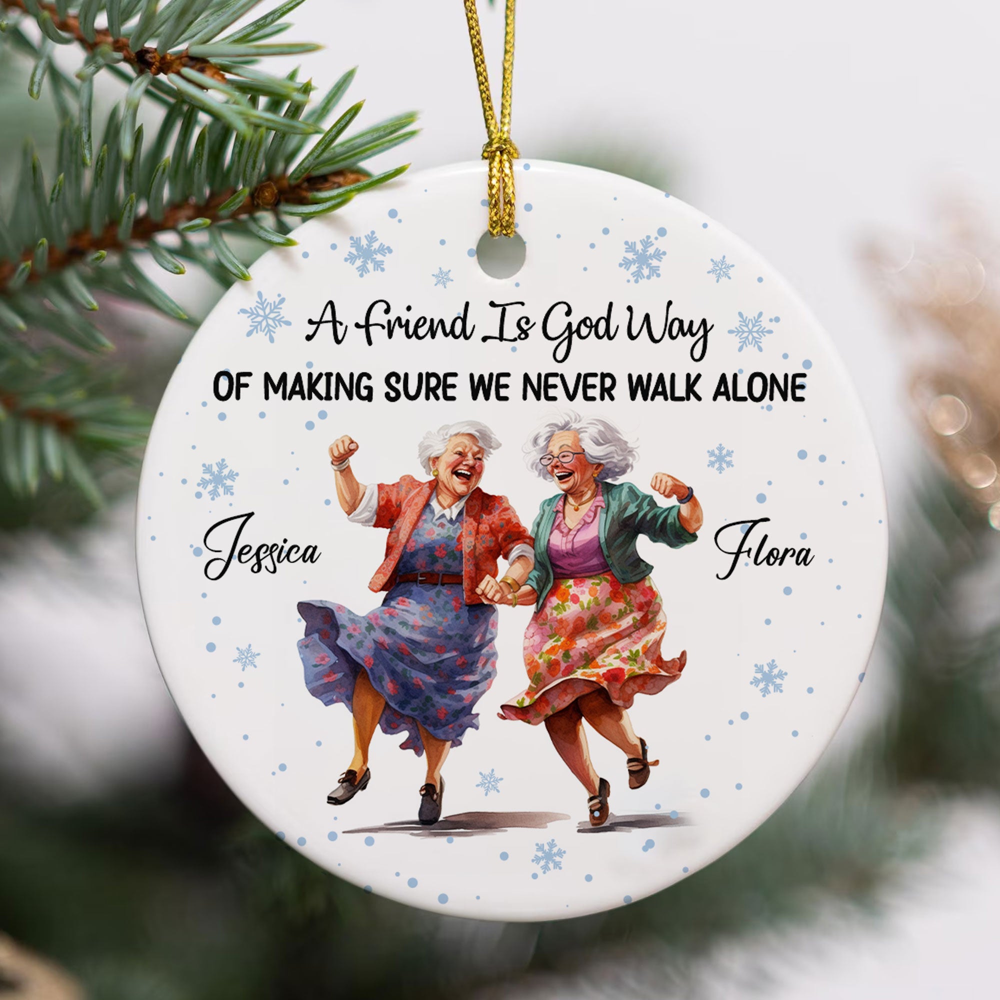 A Friend Is God Way Personalized Ceramic Ornament, Custom Name